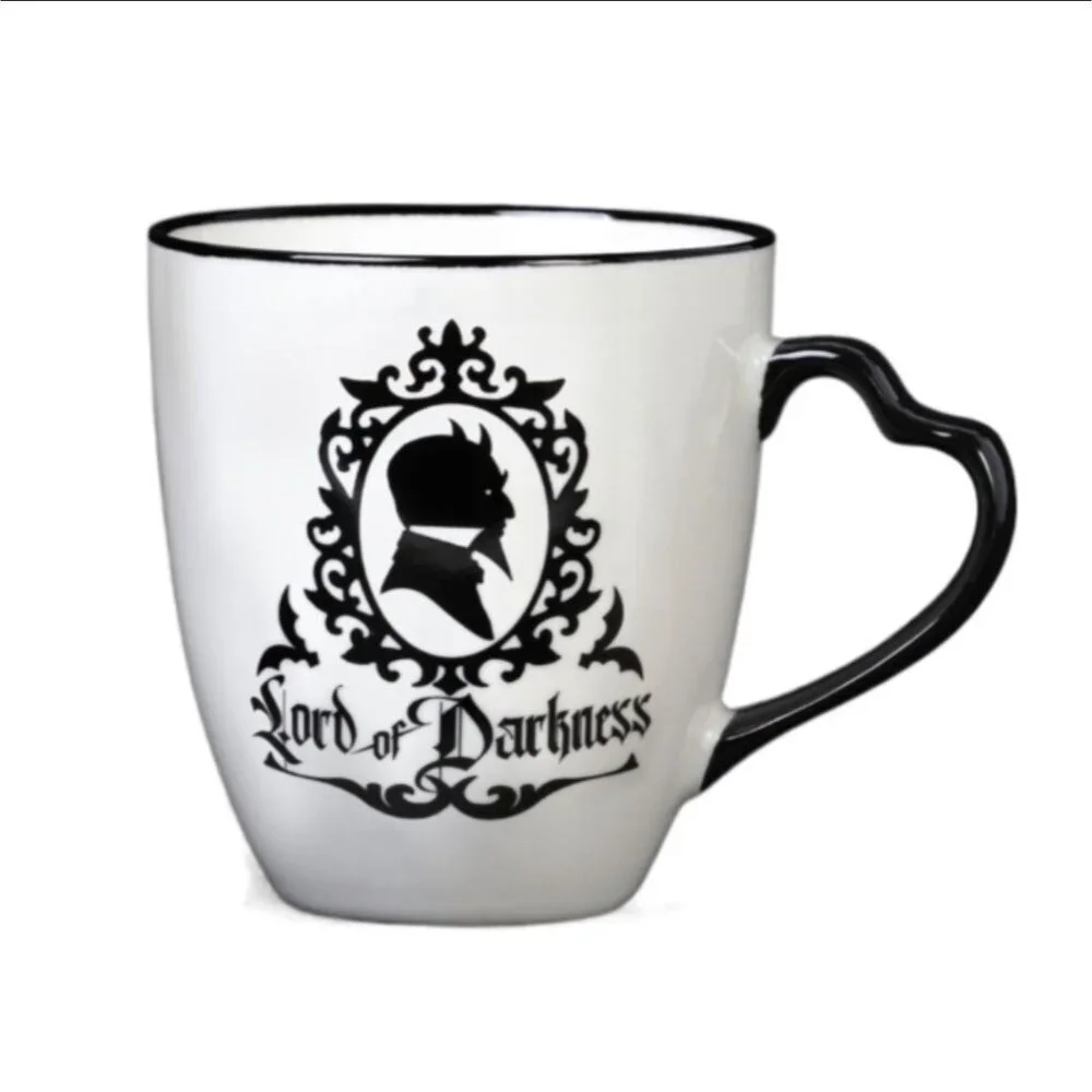 Alchemy Gothic ✦ Queen & Lord Mug Set ✦ Fine Bone China Black & White Feline NWT